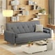 image 3 of Yaheetech Fabric Convertible Sofa Bed with 2 Bolster Pillows-Dark Grey