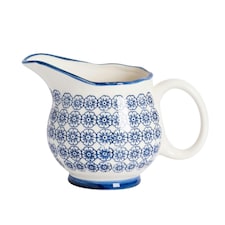 Nicola Spring Hand-Printed Milk Jug - 300ml - Navy Blue