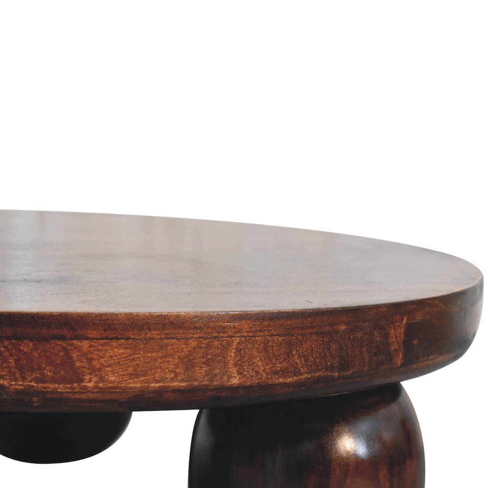 image 1 of Artisan Furniture Solid Wood California Walnut Central Table with Ball Feet