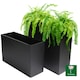 image 2 of Primrose Fibreglass Tall Trough Planter in Matt Black 90cm