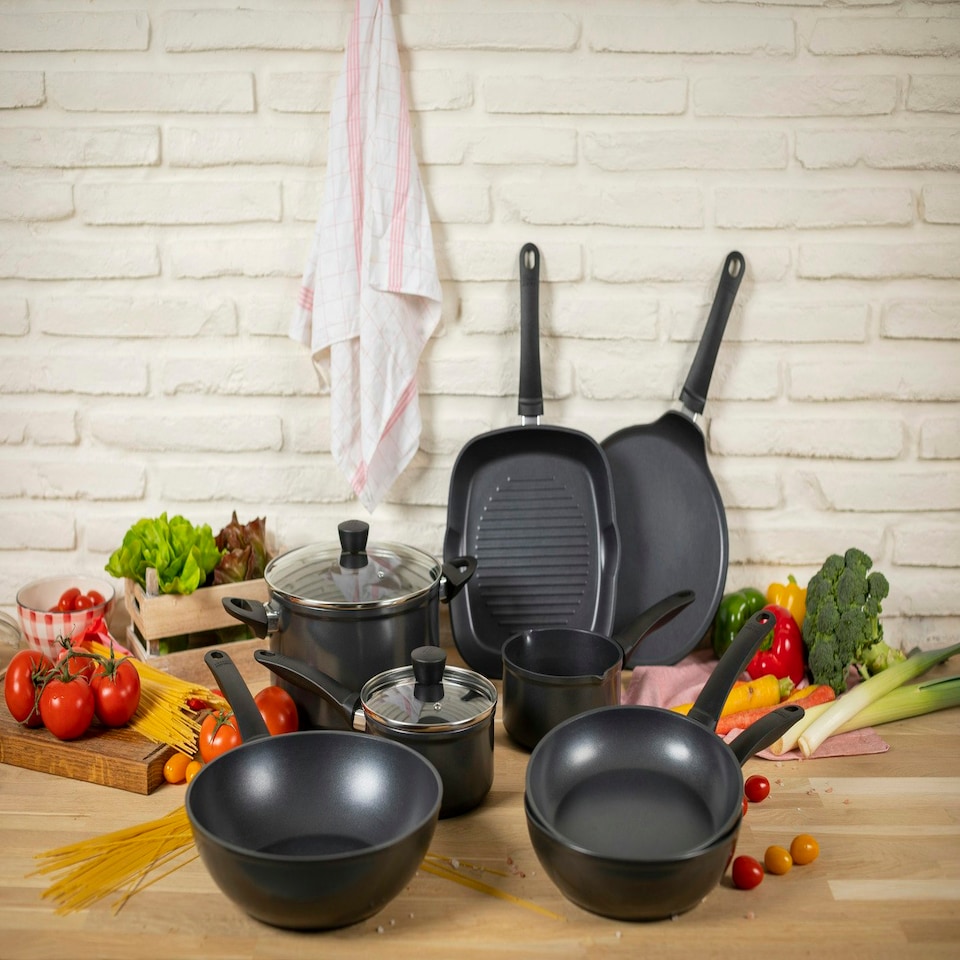image 1 of Easy Induction 3pc Cookware & Frying Pan Set