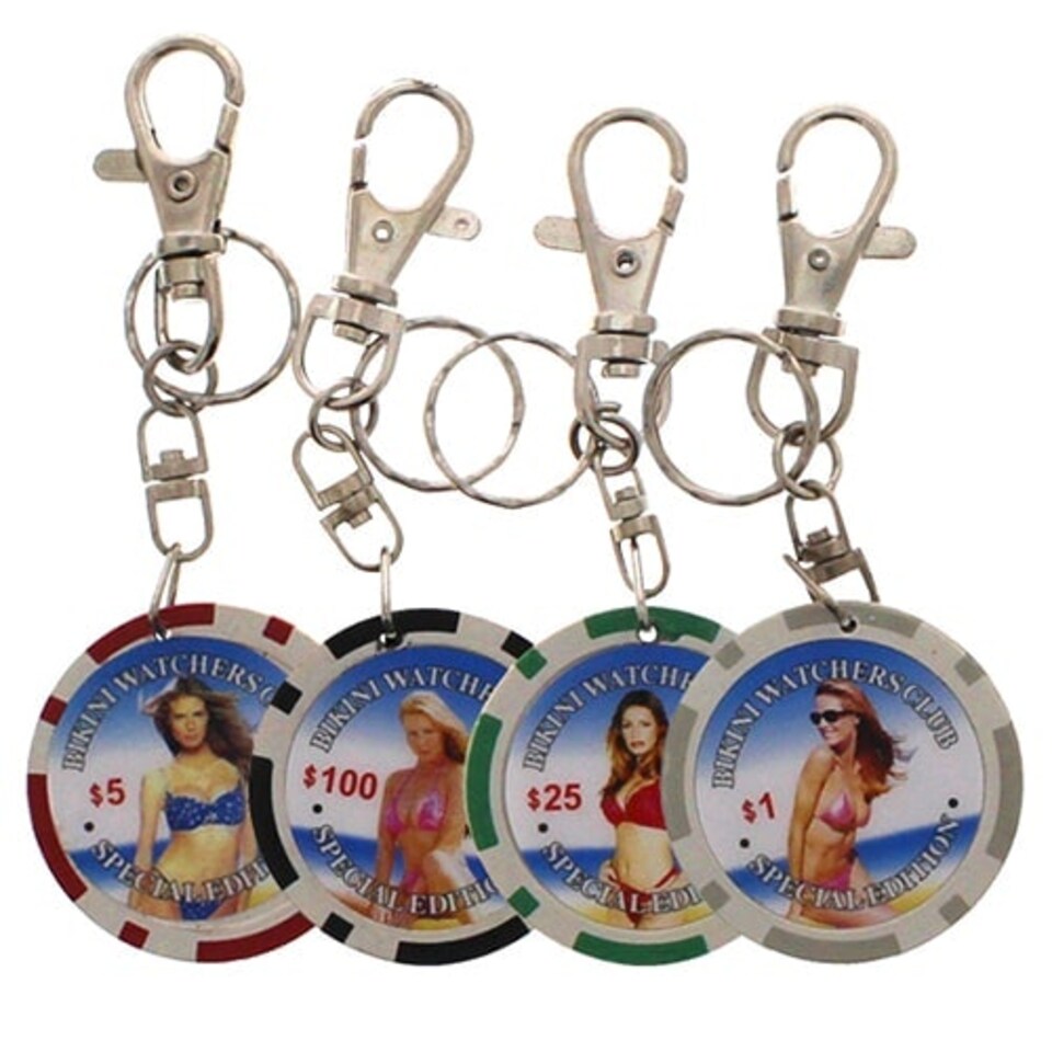 Assorted Poker Babe Chip Key Ring