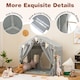 image 4 of COSTWAY Kids Play Tent 3-4 Kids Large Play Tent House w/2 Opening Doors-Grey