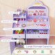 image 8 of COSTWAY Kids Vanity Table and Chair Set w/Mirror Purple