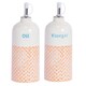 image 1 of Nicola Spring 2 Piece Hand-Printed Oil & Vinegar Pourer Bottles Set - 500ml - Orange