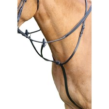 Aviemore Leather Horse Running Martingale - Black - Full