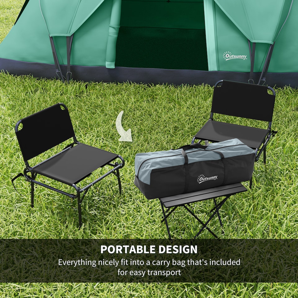 image 1 of Outsunny 5 Man Camping Tent, 3000mm Hiking Shelter, Dark Green
