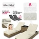 image 5 of Sun Lounger Set - 2 loungers, 1 side table, aluminium frame, adjustable backrest, rain cover Brown | Nature