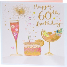 Sweet Cocktail Design 60th Birthday Card