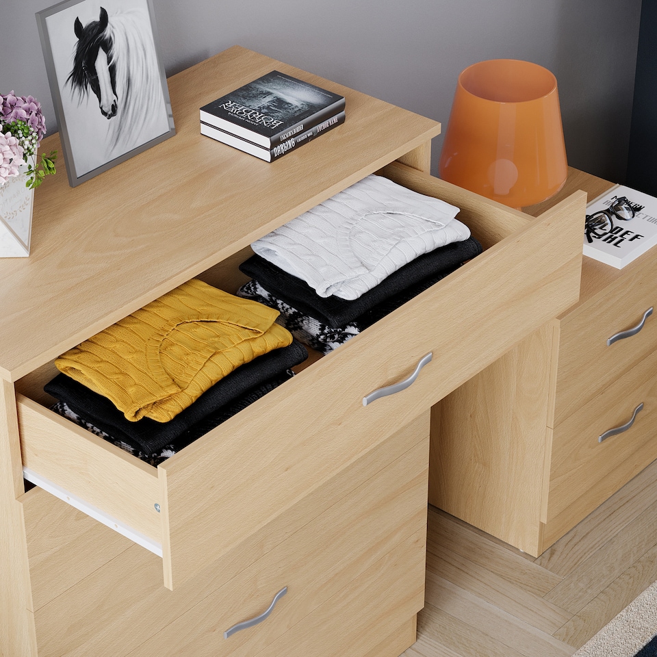 image 1 of Vida Designs Riano 5 Drawer Chest of Drawers Bedroom Storage, Pine