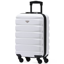 55x35x20cm Carry On Cabin Hard Shell Suitcase - 100+ Airlines Approved Including EasyJet (Paid), British Airways, Ryanair (Priority), TUI White | White/Black | Cabin Bag