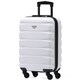 image 1 of 55x35x20cm Carry On Cabin Hard Shell Suitcase - 100+ Airlines Approved Including EasyJet (Paid), British Airways, Ryanair (Priority), TUI White | White/Black | Cabin Bag