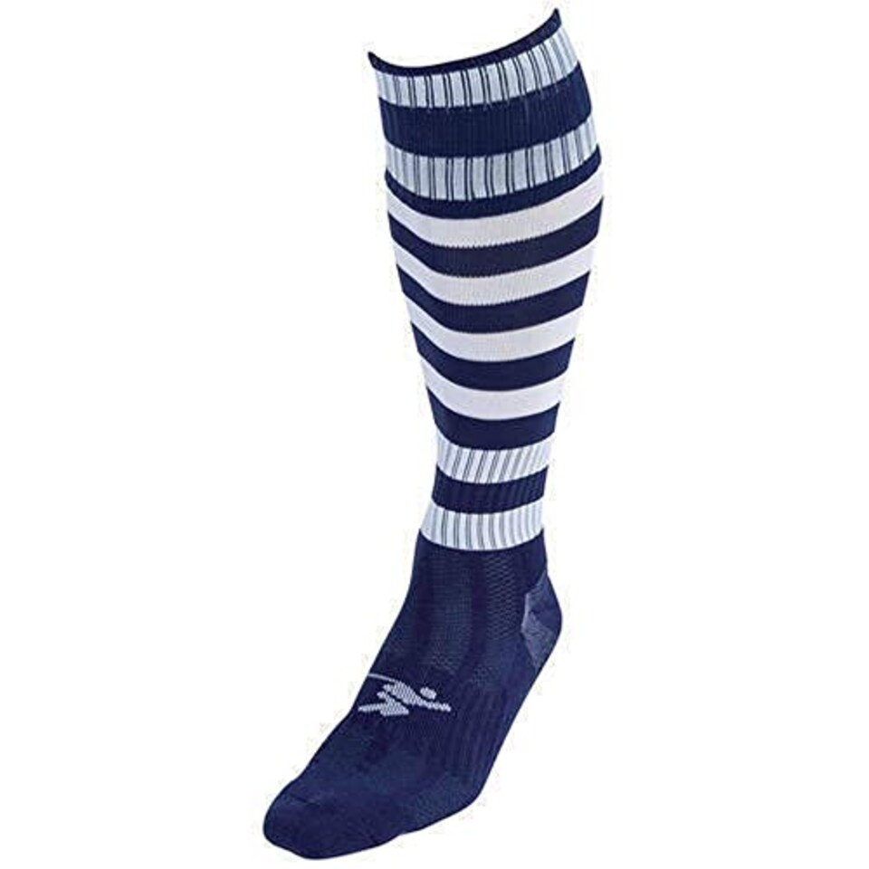 image 1 of Precision Training Hooped Pro Football Socks Navy/Red Boys