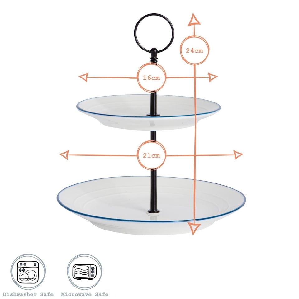 image 1 of Nicola Spring White Farmhouse Cake Stand - 21cm | White | White