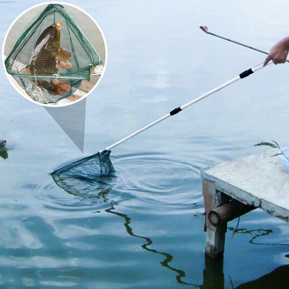 image 1 of Fishing Net Pond Swimming Pool Cleaner Leaves Collector Remover Skimmer Handheld