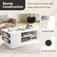 image 6 of COSTWAY Modern Coffee Table w/Storage Shelves White White