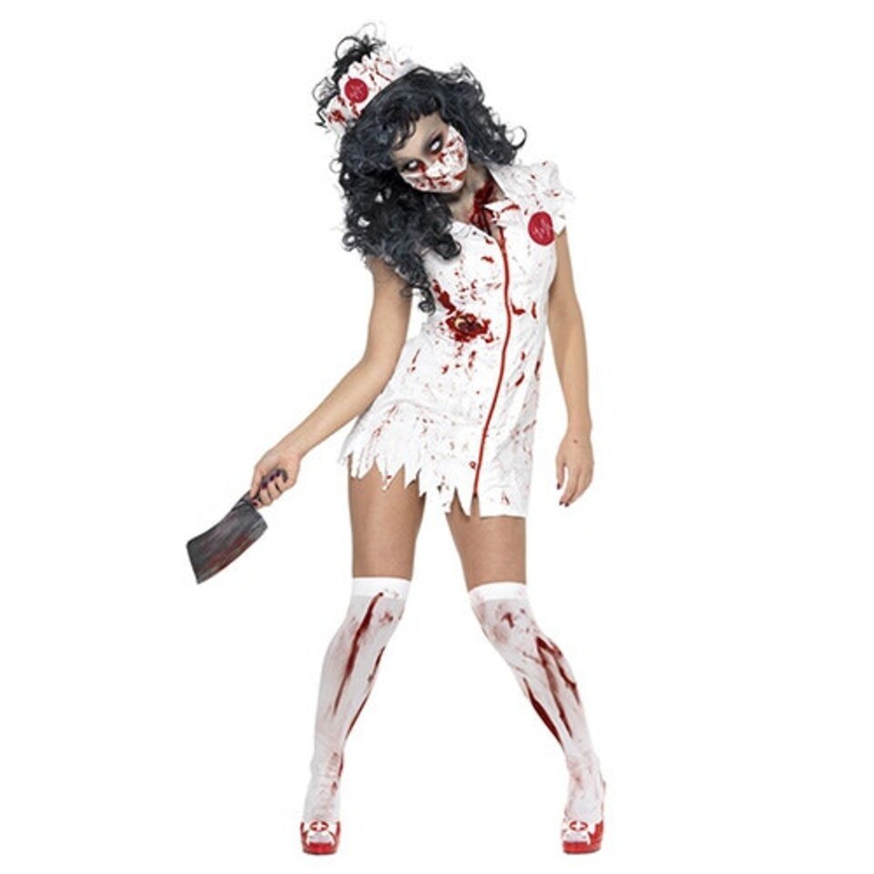image 1 of Zombie Nurse White Fancy Dress Costume Ladies Small - UK 8-10