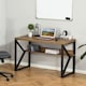 image 1 of HOMCOM Computer Desk Writing Desk Home Office PC Laptop Workstation with Storage Shelf 120 x 60 x 76cm Black Brown Wood Effect