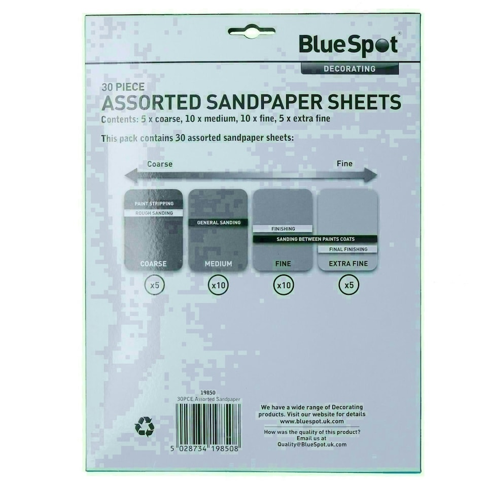 image 1 of Mixed Grit Sandpaper Sanding Sheets For Metal Wood Plastic 60 - 240 Grit 180pc