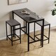 image 1 of Vida Designs Roslyn 2 Seater Bar Table Set 3 Piece Dining Table & Stools, Grey