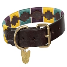 Shires Drover Polo Dog Collar Purple | Colour: Yellow/Dark Green/Purple
Size: XX-Small | XS