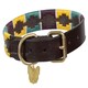 image 1 of Shires Drover Polo Dog Collar Purple | Colour: Yellow/Dark Green/Purple
Size: XX-Small | XS