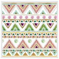 Colourful striped gold style triangles (Picutre Frame) White | XS