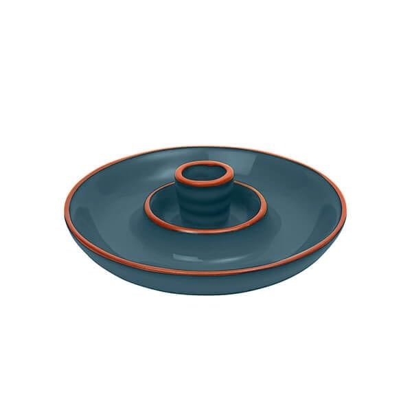 dexam Sintra Glazed Terracotta Olive Dish - Ink Blue