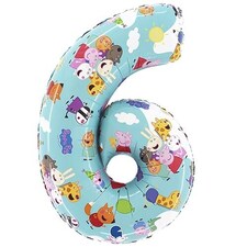 Peppa Pig Number 6 Giant Foil Helium Balloon 66cm / 26 in