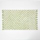 image 1 of Homescapes Sage Green Cotton Bath Mat Tufted Zig Zag with Pom Pom Edges - 50 x 80 cm Green