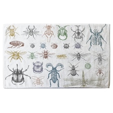 many species in vintage old hand drawn style Designer Bath Towel | Multi