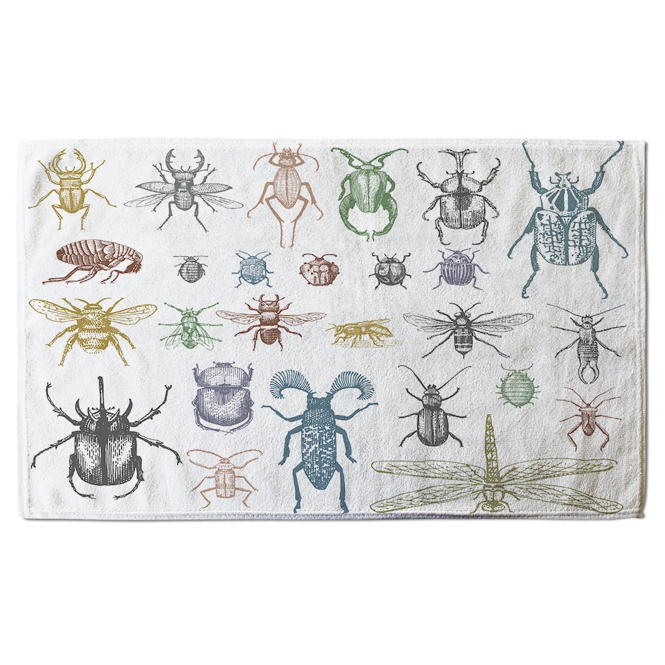 image 1 of many species in vintage old hand drawn style Designer Bath Towel | Multi
