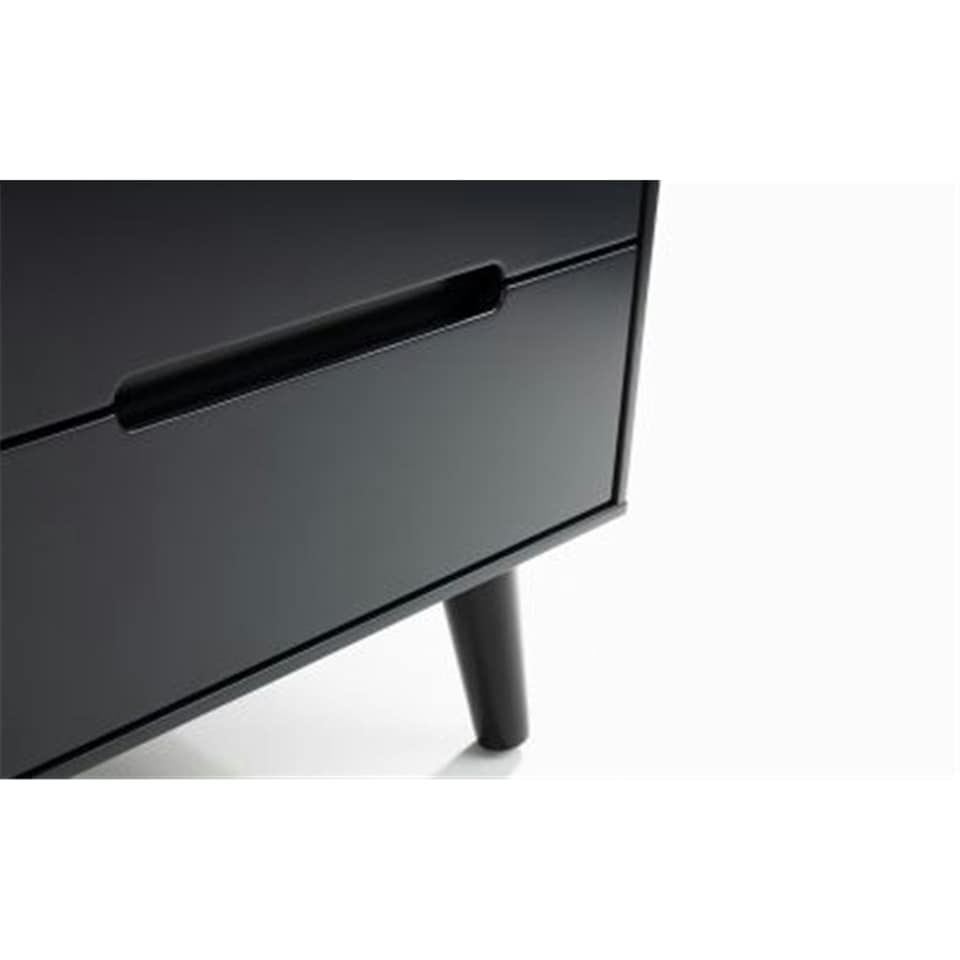 image 1 of Retro Anthracite Bedside Chest - 2 Drawers