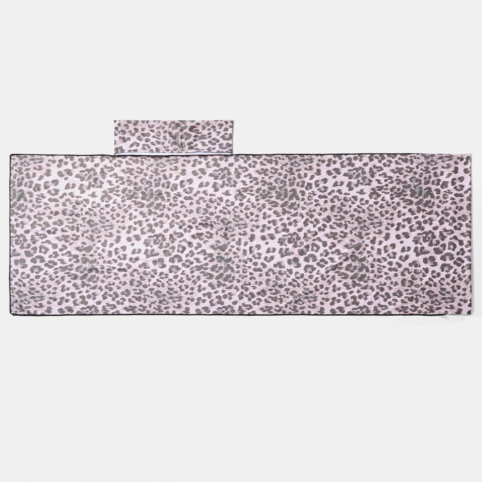 image 1 of OHS Leopard Beach Towel with Bag Quick Dry Absorbent Travel Spa