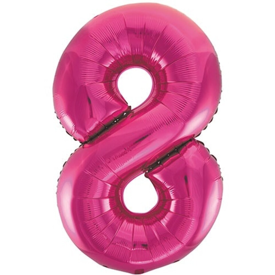 Pink Number 8 Helium Foil Giant Balloon 86cm / 34 in