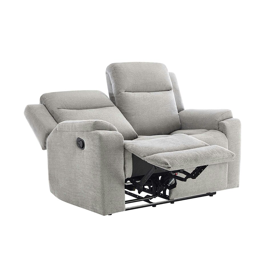 image 1 of Orka 2 Seater Manual Recliner Chenille Fabric Sofa Grey