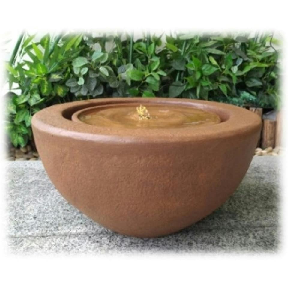 image 1 of Certikin Heissner Half Ball Rust Water Feature with Pump and Light 016602-17