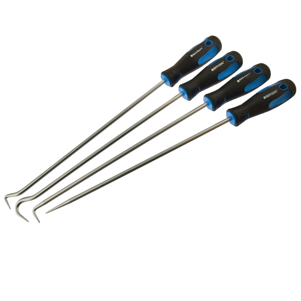 image 1 of Hook and pick set removal tool extra long total length 380mm 4pc by BERGEN AT181