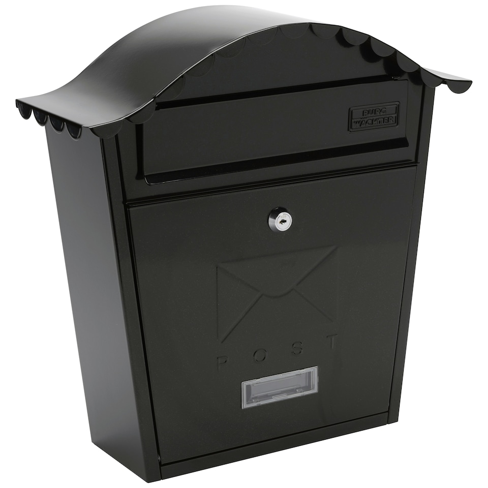 image 1 of Burg-Wachter Classic Wall Mounted Galvanised Steel Lockable Weatherproof Post Box - 36x37x13cm Green | Chartwell Green