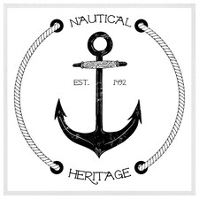 Nautical anchor (Picture Frame) White | S