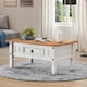 image 1 of Mercers Furniture Corona White 1 Drawer Coffee Table Solid Wood Pine Wooden with Mexican Styling