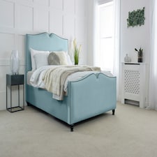 Harling Plush Double Bed Frame - Duck Egg