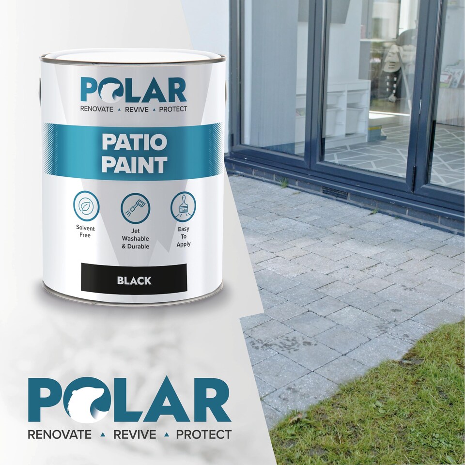 image 1 of Polar Patio Paint Durable Outdoor Floor Paint for Concrete | Grey | Light Grey | 5 litre
