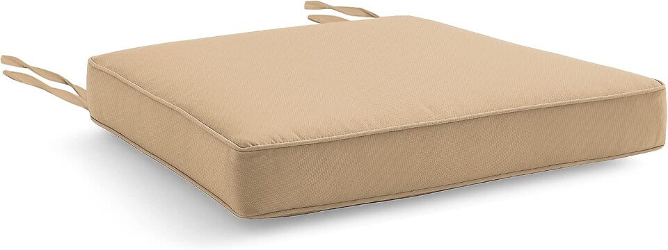 image 1 of Water Resistant Chair Cushions with Ties | Indoor & Outdoor Seat Pads | 44cm x 50cm | Mink | (Pack of 1)