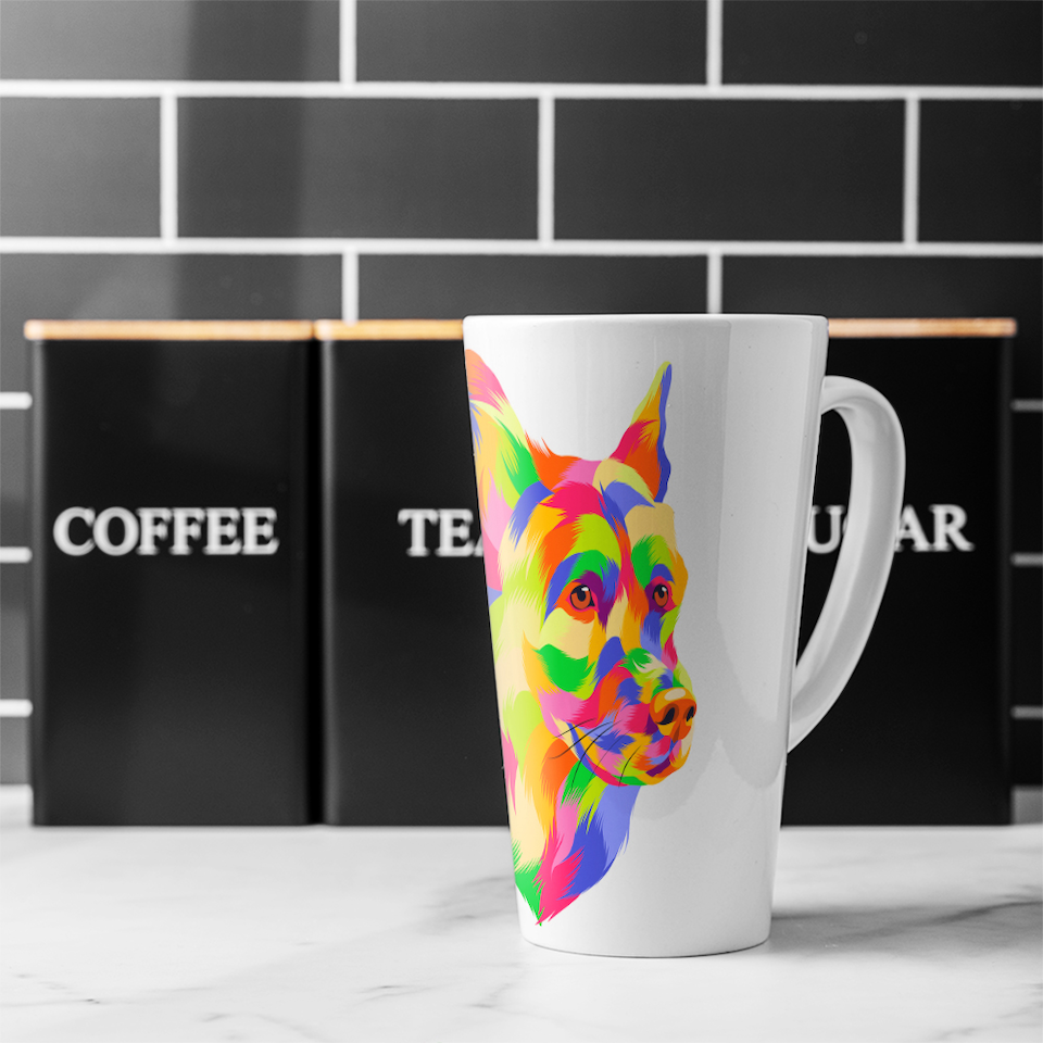 image 1 of Amazing Illustration Dog Pop Art Designer Latte Mug