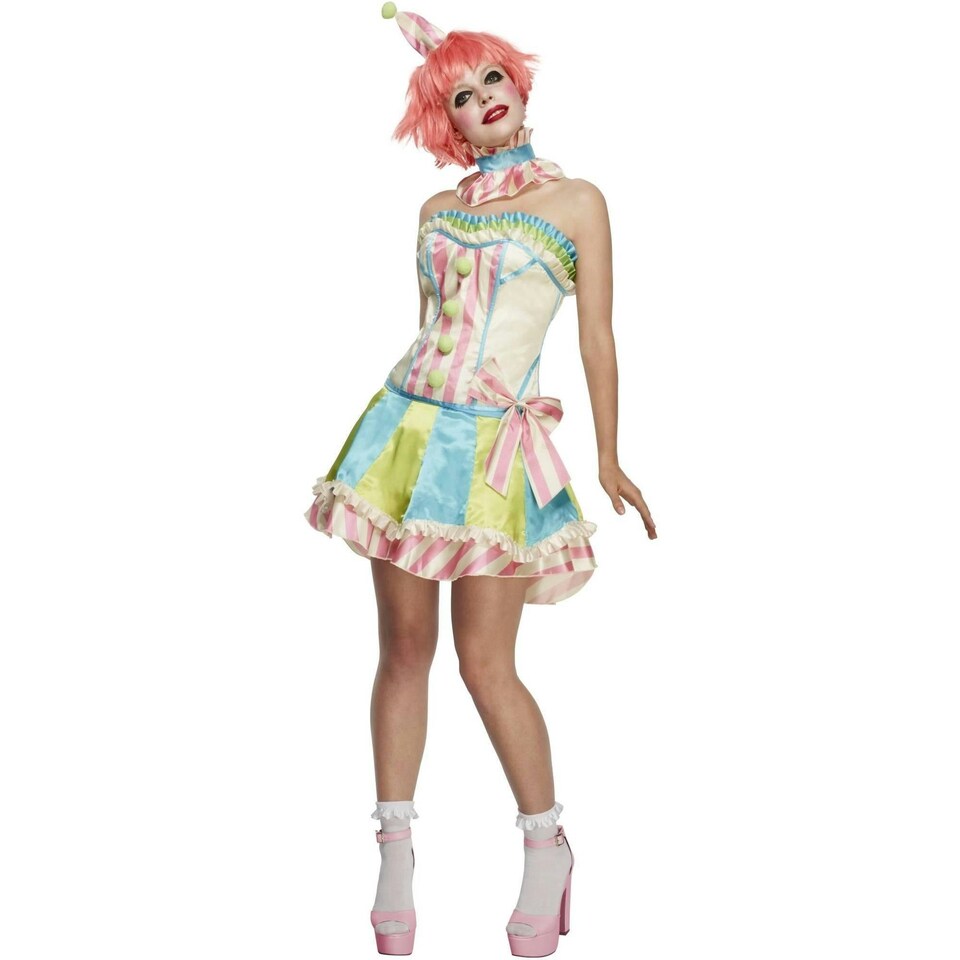image 1 of Fever Womens/Ladies Deluxe Vintage Clown Costume Set - Multicoloured - M M
