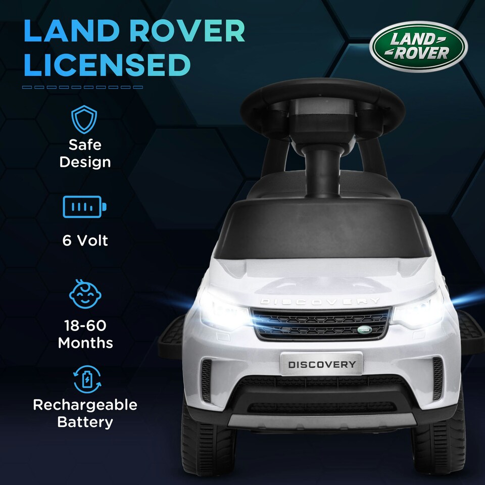 image 1 of AIYAPLAY Land Rover Licensed Kids Ride On Car, Sliding Car, White