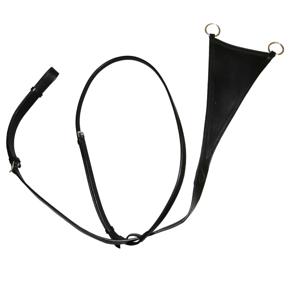 image 1 of Hy Leather Bib Martingale - Black - Full