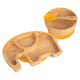 image 1 of Tiny Dining Children's Bamboo Suction Elephant Dinner Set - Yellow