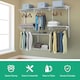 image 3 of COSTWAY Wall Mounted Closet System Organizer Rack Hanging Rod Silver | One Size